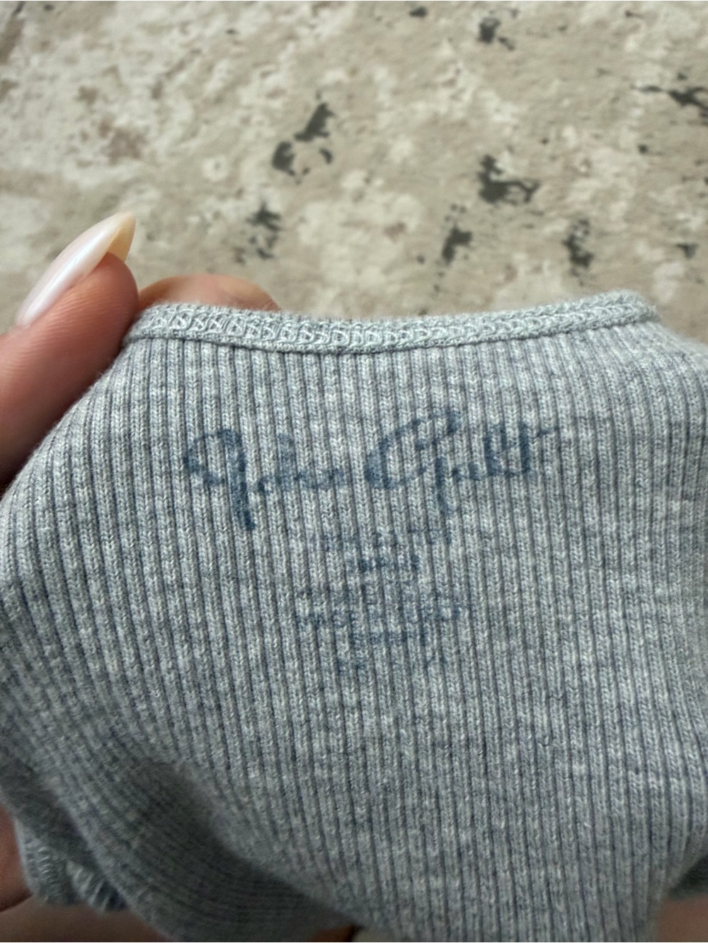 John Galt Gray Sweet As Heaven Ribbed Tank Top One Size - Picture 3 of 3